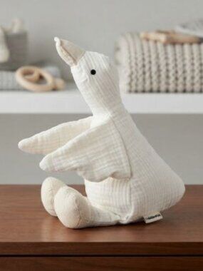 NWT CRATE & BARREL KIDS Supersoft Snuggle Cotton Gauze DUCK WHITE
